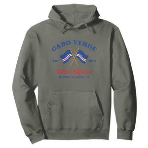 Cabo Verde West Africa Crossed Flags Hoodie Cape Verde Est 1975 Retro National Pride