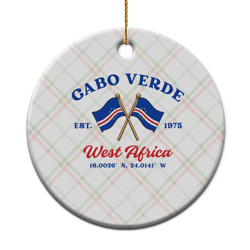 Cabo Verde West Africa Crossed Flags Ceramic Ornament Cape Verde Est 1975 Retro National Pride