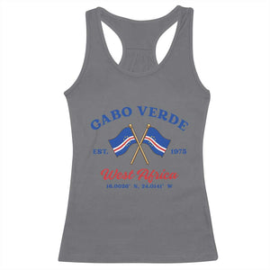 Cabo Verde West Africa Crossed Flags Racerback Tank Top Cape Verde Est 1975 Retro National Pride