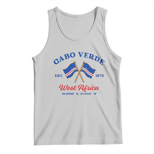 Cabo Verde West Africa Crossed Flags Tank Top Cape Verde Est 1975 Retro National Pride