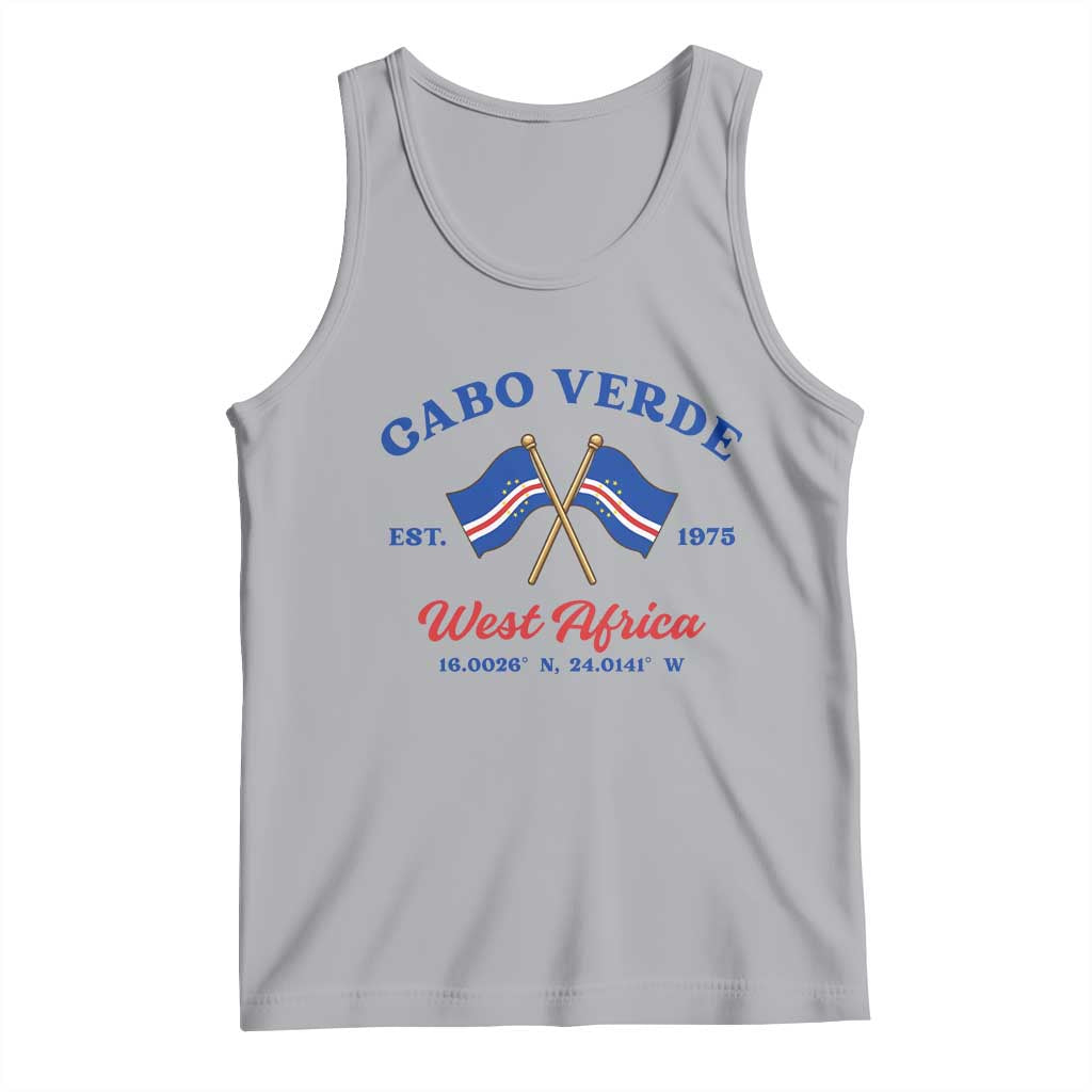 Cabo Verde West Africa Crossed Flags Tank Top Cape Verde Est 1975 Retro National Pride