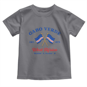 Cabo Verde West Africa Crossed Flags Toddler T Shirt Cape Verde Est 1975 Retro National Pride