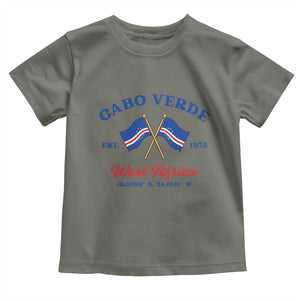 Cabo Verde West Africa Crossed Flags Toddler T Shirt Cape Verde Est 1975 Retro National Pride