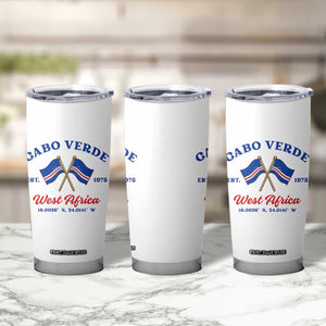 Cabo Verde West Africa Crossed Flags Tumbler Cup Cape Verde Est 1975 Retro National Pride