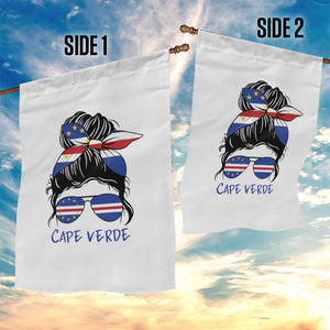 Cape Verde Messy Bun Girl Flag Sunglasses Graphic Garden Flag Cabo Verde Women National Pride Gift