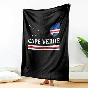 Cape Verde Country Map Shield Emblem Throw Blanket Cabo Verde Roots National Pride Gift
