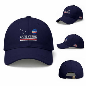 Cape Verde Country Map Shield Emblem Baseball Cap Cabo Verde Roots National Pride Gift