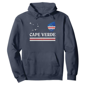 Cape Verde Country Map Shield Emblem Hoodie Cabo Verde Roots National Pride Gift