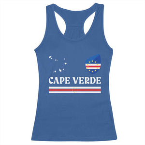 Cape Verde Country Map Shield Emblem Racerback Tank Top Cabo Verde Roots National Pride Gift