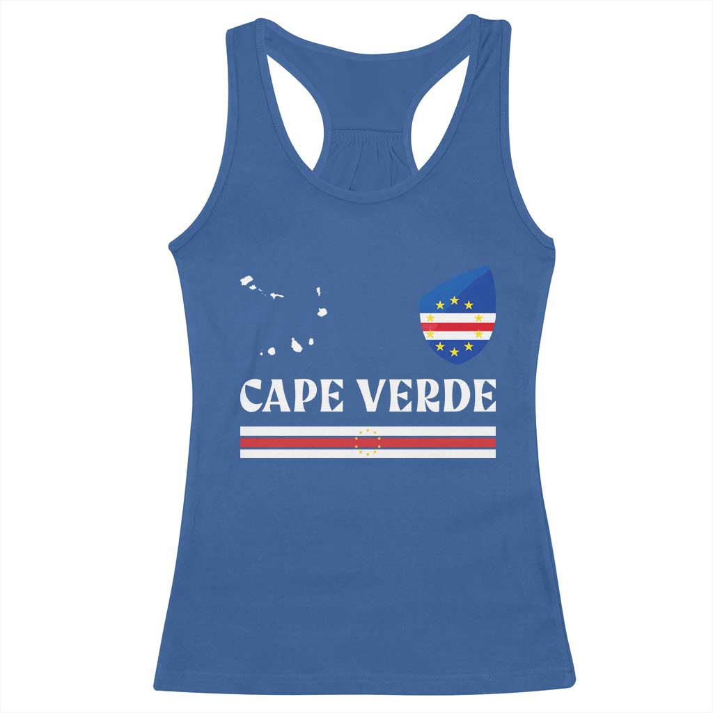 Cape Verde Country Map Shield Emblem Racerback Tank Top Cabo Verde Roots National Pride Gift TS02 Royal Blue Print Your Wear