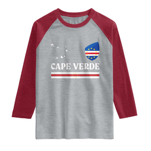 Cape Verde Country Map Shield Emblem Raglan Shirt Cabo Verde Roots National Pride Gift