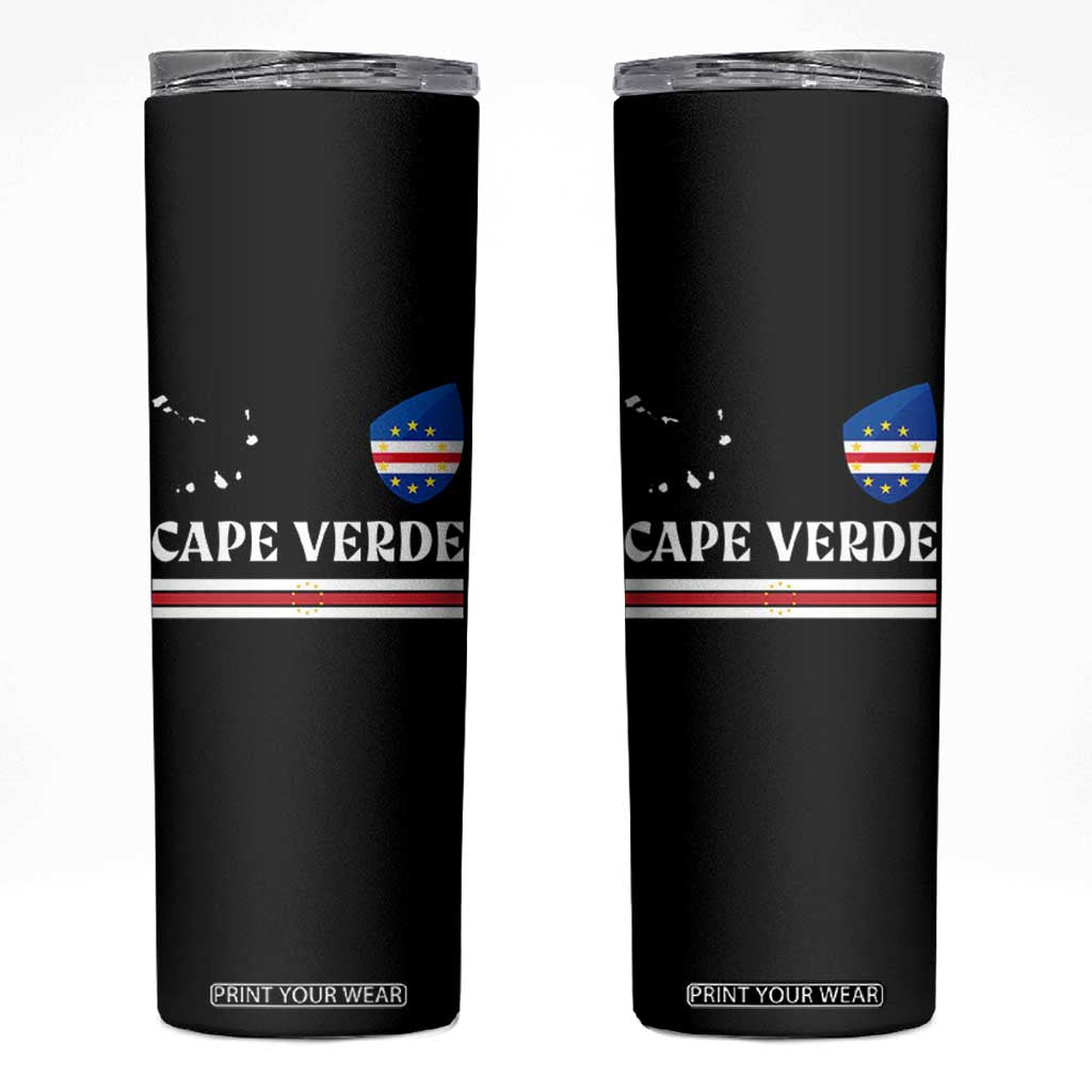 Cape Verde Country Map Shield Emblem Skinny Tumbler Cabo Verde Roots National Pride Gift