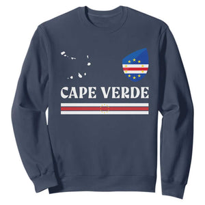 Cape Verde Country Map Shield Emblem Sweatshirt Cabo Verde Roots National Pride Gift