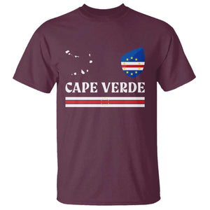 Cape Verde Country Map Shield Emblem T Shirt Cabo Verde Roots National Pride Gift