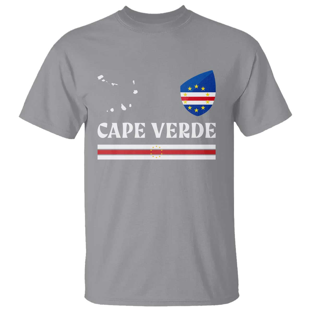 Cape Verde Country Map Shield Emblem T Shirt Cabo Verde Roots National Pride Gift