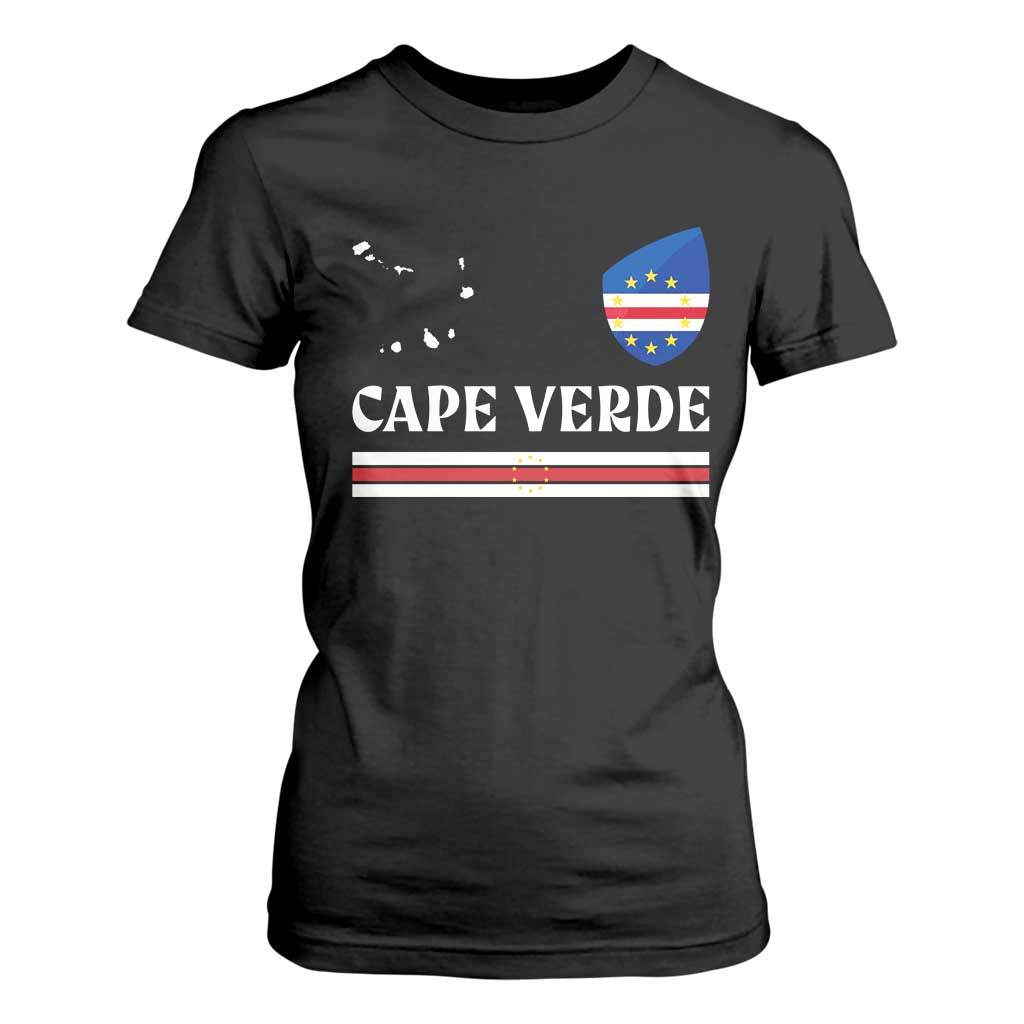 Cape Verde Country Map Shield Emblem T Shirt For Women Cabo Verde Roots National Pride Gift
