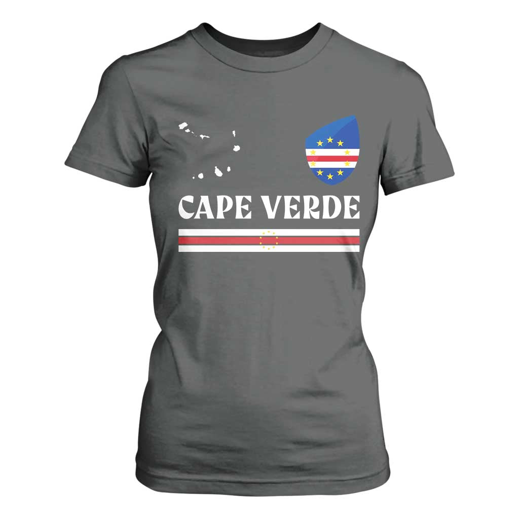 Cape Verde Country Map Shield Emblem T Shirt For Women Cabo Verde Roots National Pride Gift