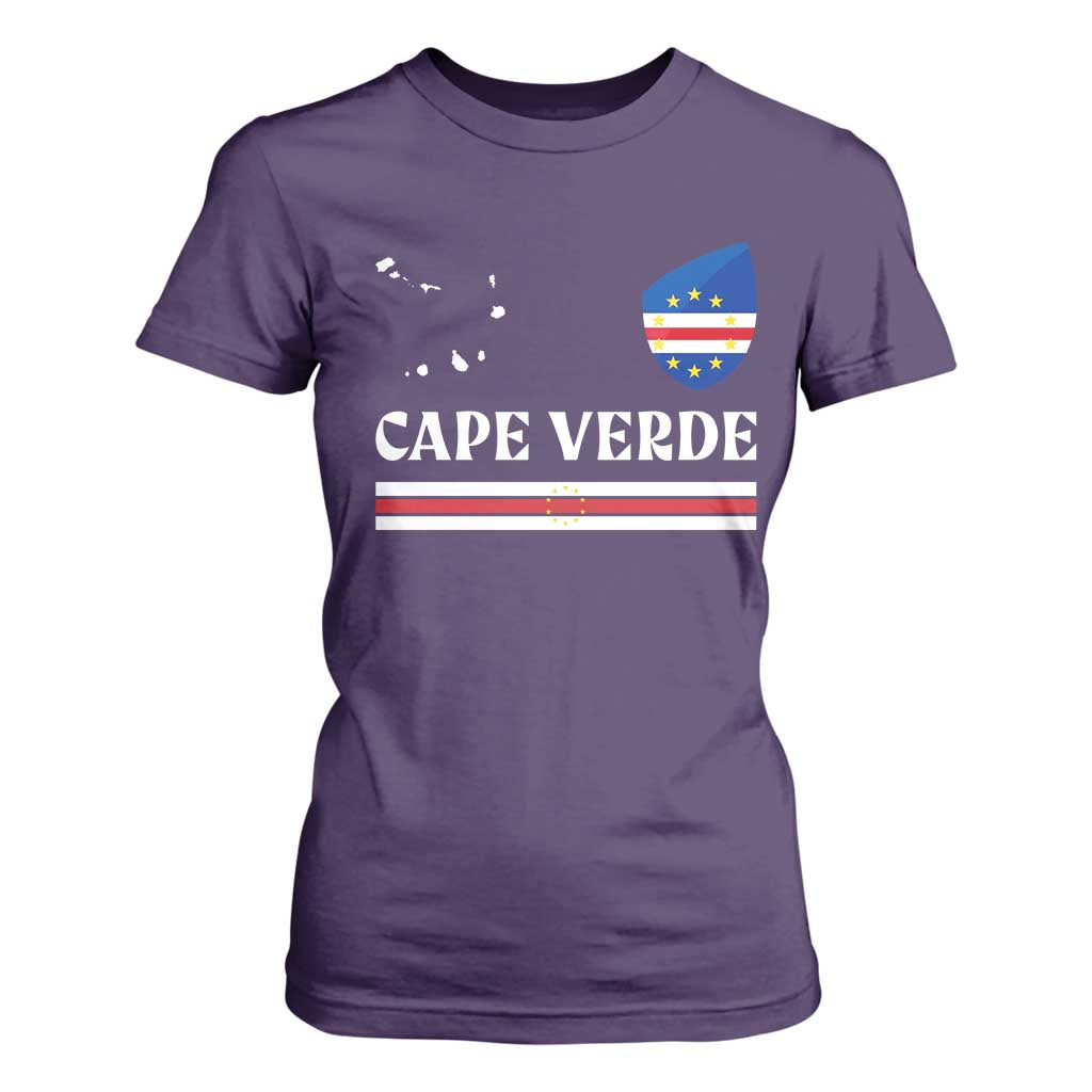 Cape Verde Country Map Shield Emblem T Shirt For Women Cabo Verde Roots National Pride Gift