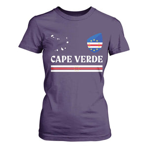 Cape Verde Country Map Shield Emblem T Shirt For Women Cabo Verde Roots National Pride Gift