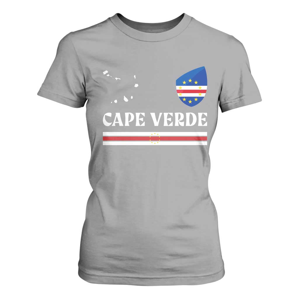 Cape Verde Country Map Shield Emblem T Shirt For Women Cabo Verde Roots National Pride Gift