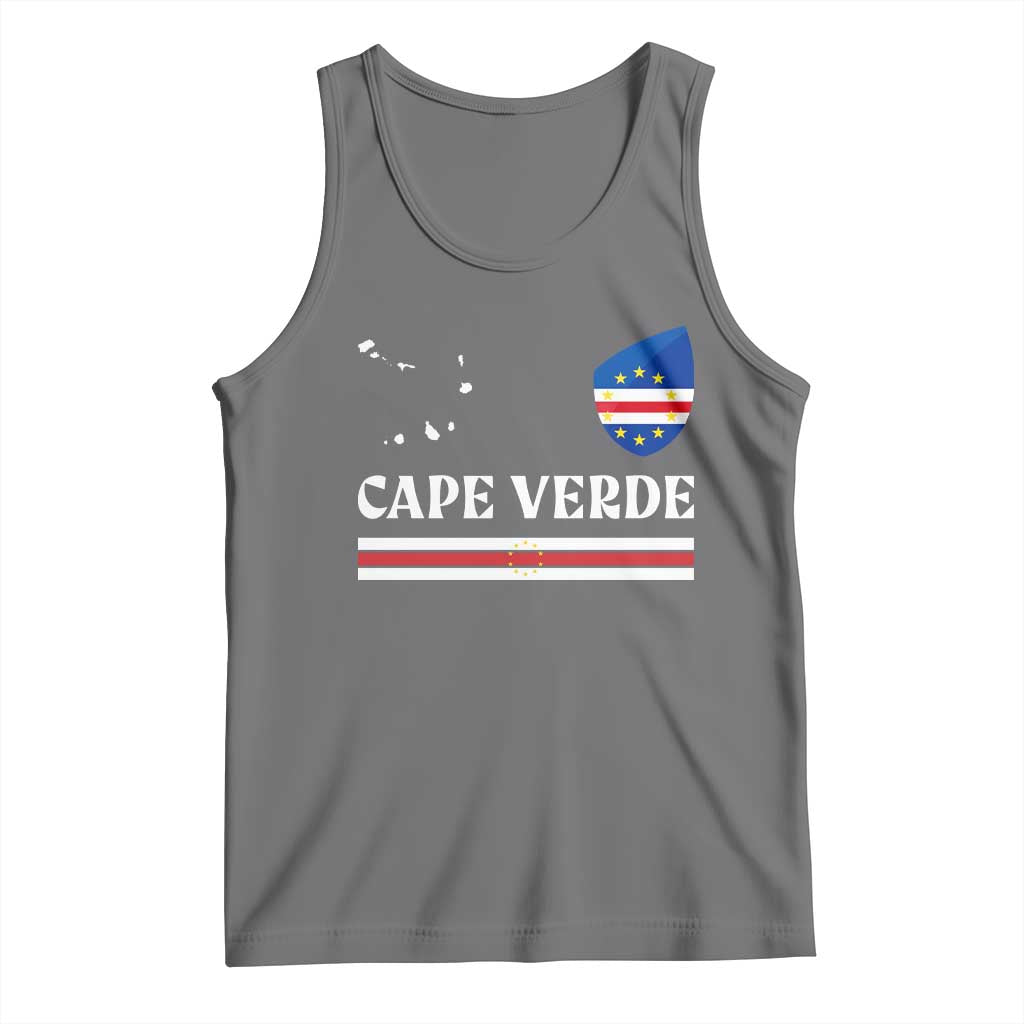 Cape Verde Country Map Shield Emblem Tank Top Cabo Verde Roots National Pride Gift