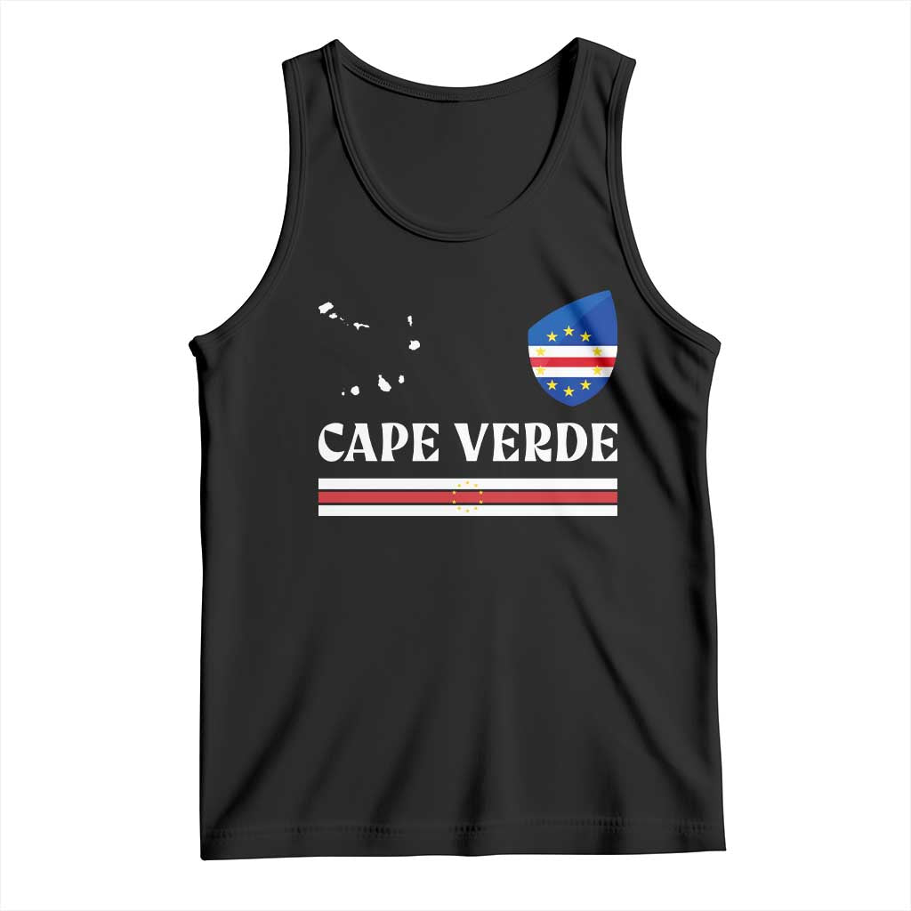 Cape Verde Country Map Shield Emblem Tank Top Cabo Verde Roots National Pride Gift TS02 Black Print Your Wear