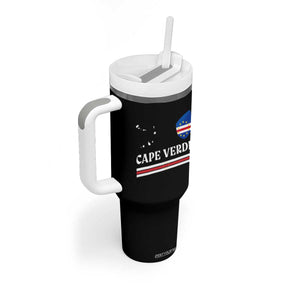 Cape Verde Country Map Shield Emblem Tumbler With Handle Cabo Verde Roots National Pride Gift