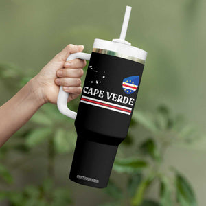 Cape Verde Country Map Shield Emblem Tumbler With Handle Cabo Verde Roots National Pride Gift