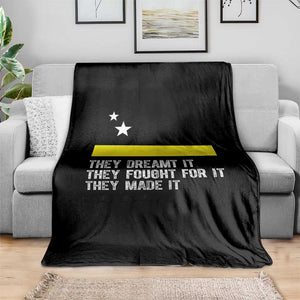 Curaçao Flag History Pride Throw Blanket They Dreamt Fought Made It