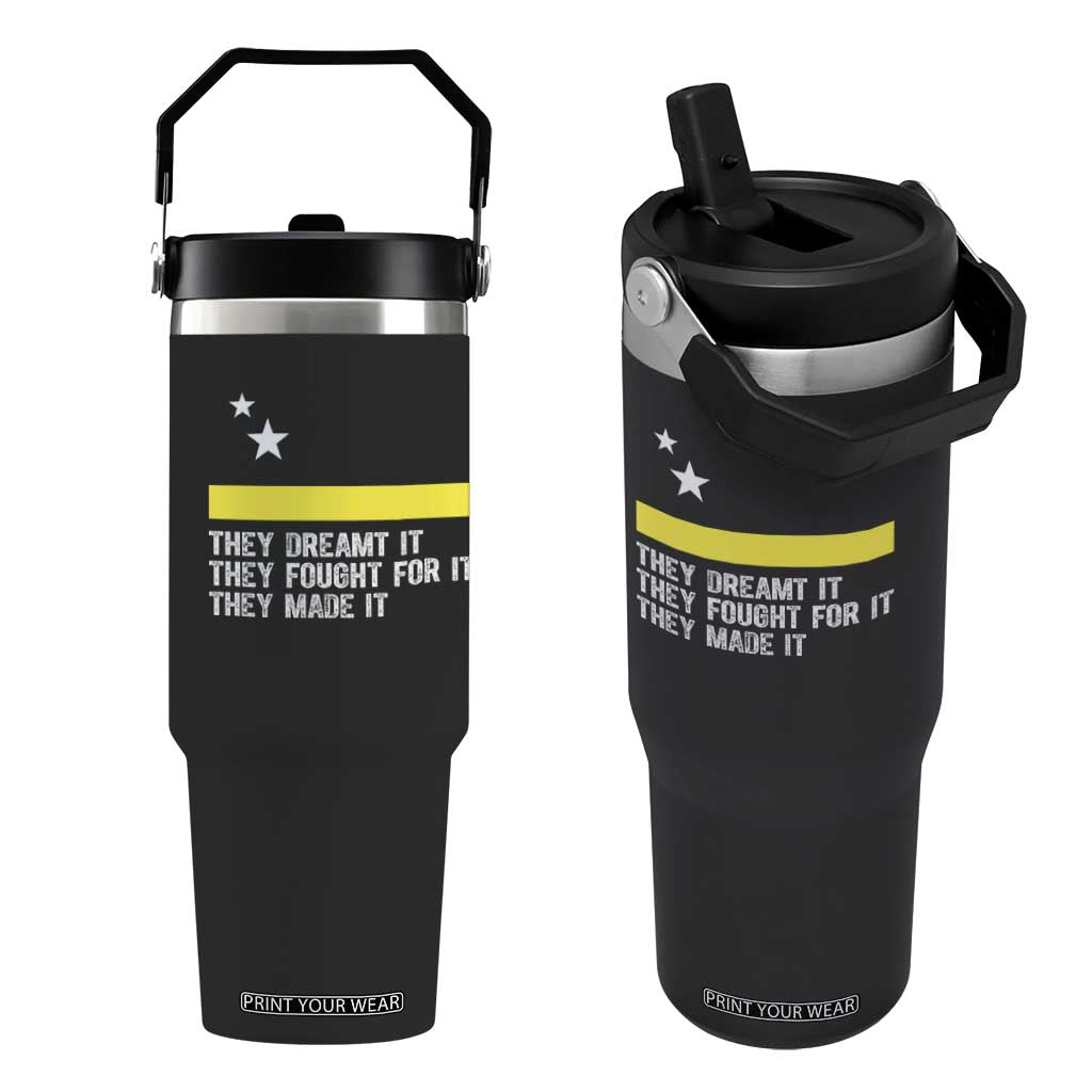 Curaçao Flag History Pride Flip Straw Tumbler They Dreamt Fought Made It