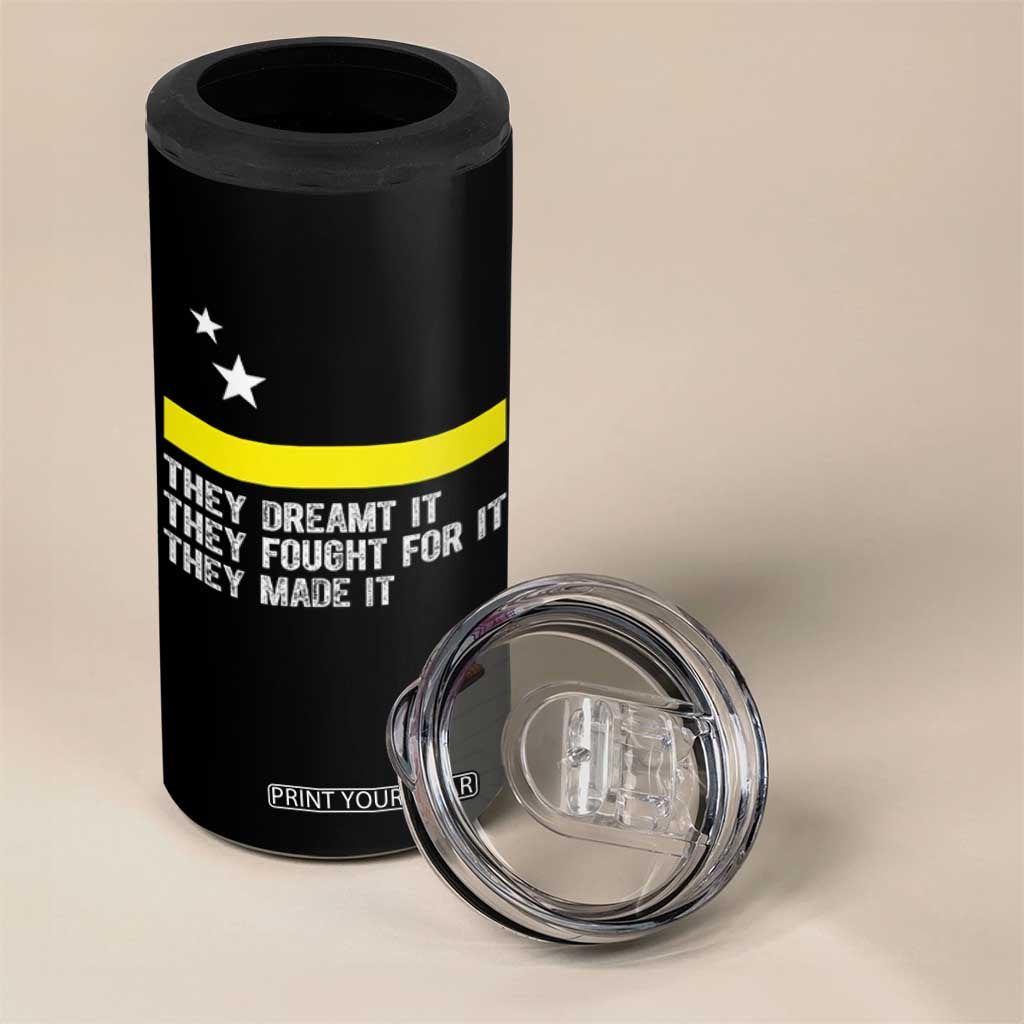 Curaçao Flag History Pride 4 in 1 Can Cooler Tumbler They Dreamt Fought Made It