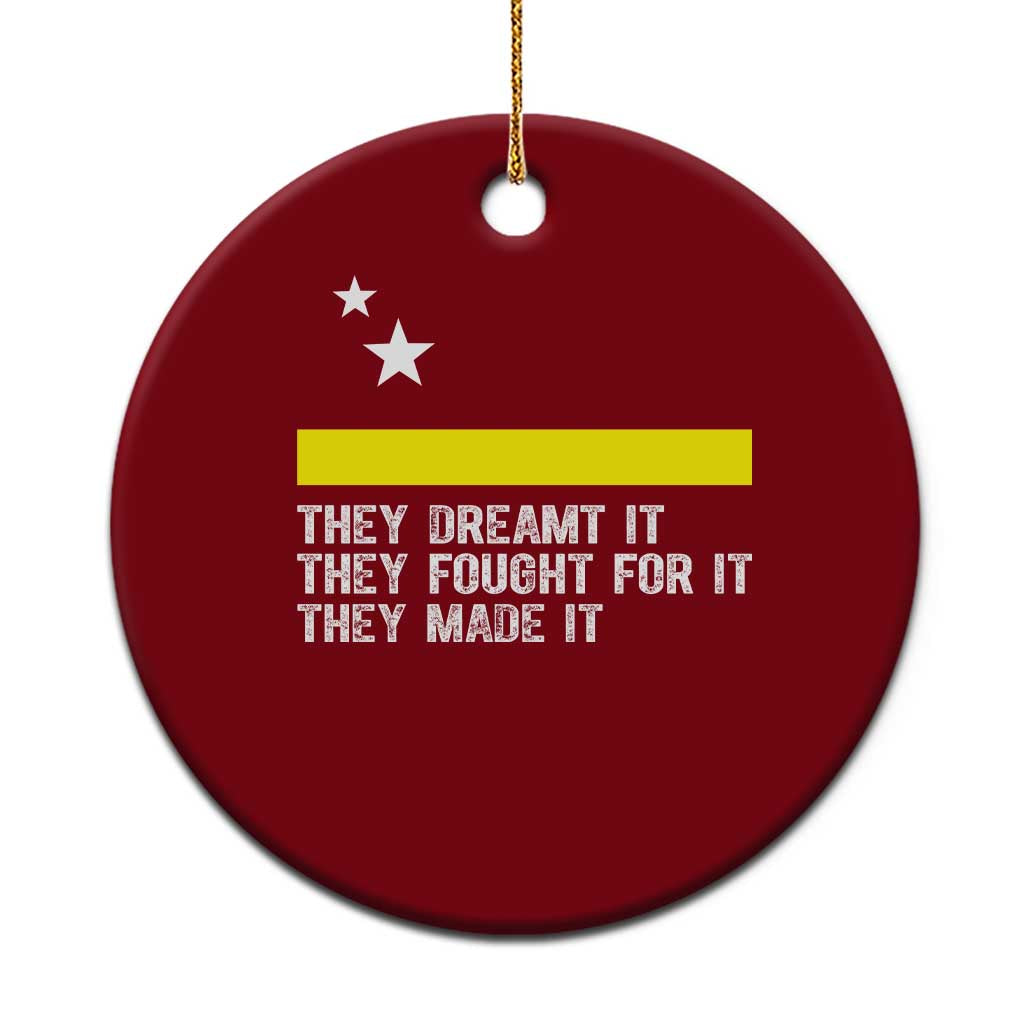 Curaçao Flag History Pride Ceramic Ornament They Dreamt Fought Made It