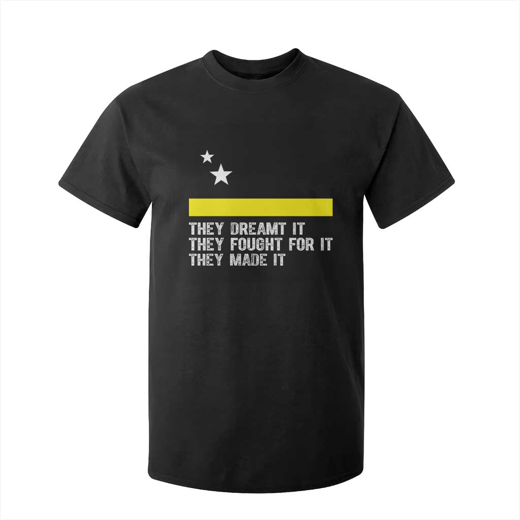 Curaçao Flag History Pride T Shirt For Kid They Dreamt Fought Made It