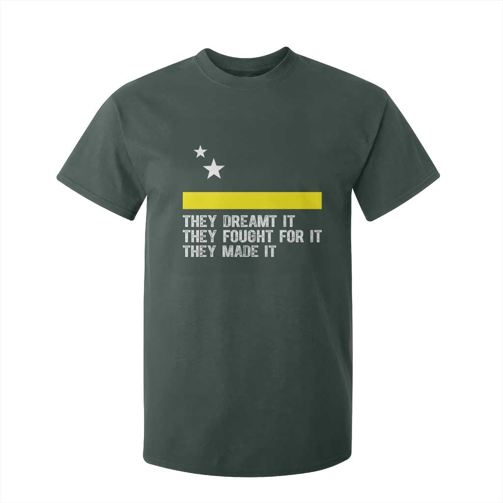 Curaçao Flag History Pride T Shirt For Kid They Dreamt Fought Made It