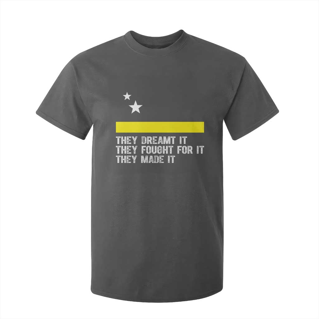 Curaçao Flag History Pride T Shirt For Kid They Dreamt Fought Made It