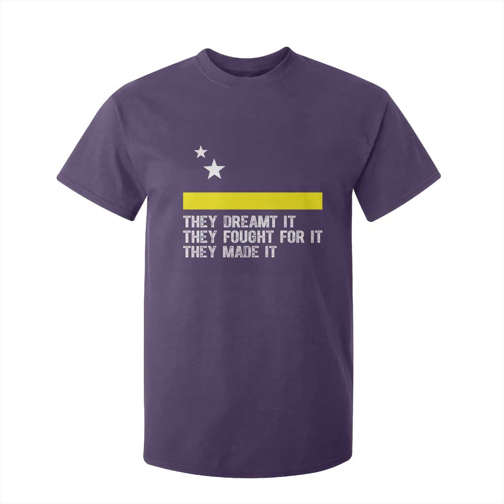 Curaçao Flag History Pride T Shirt For Kid They Dreamt Fought Made It
