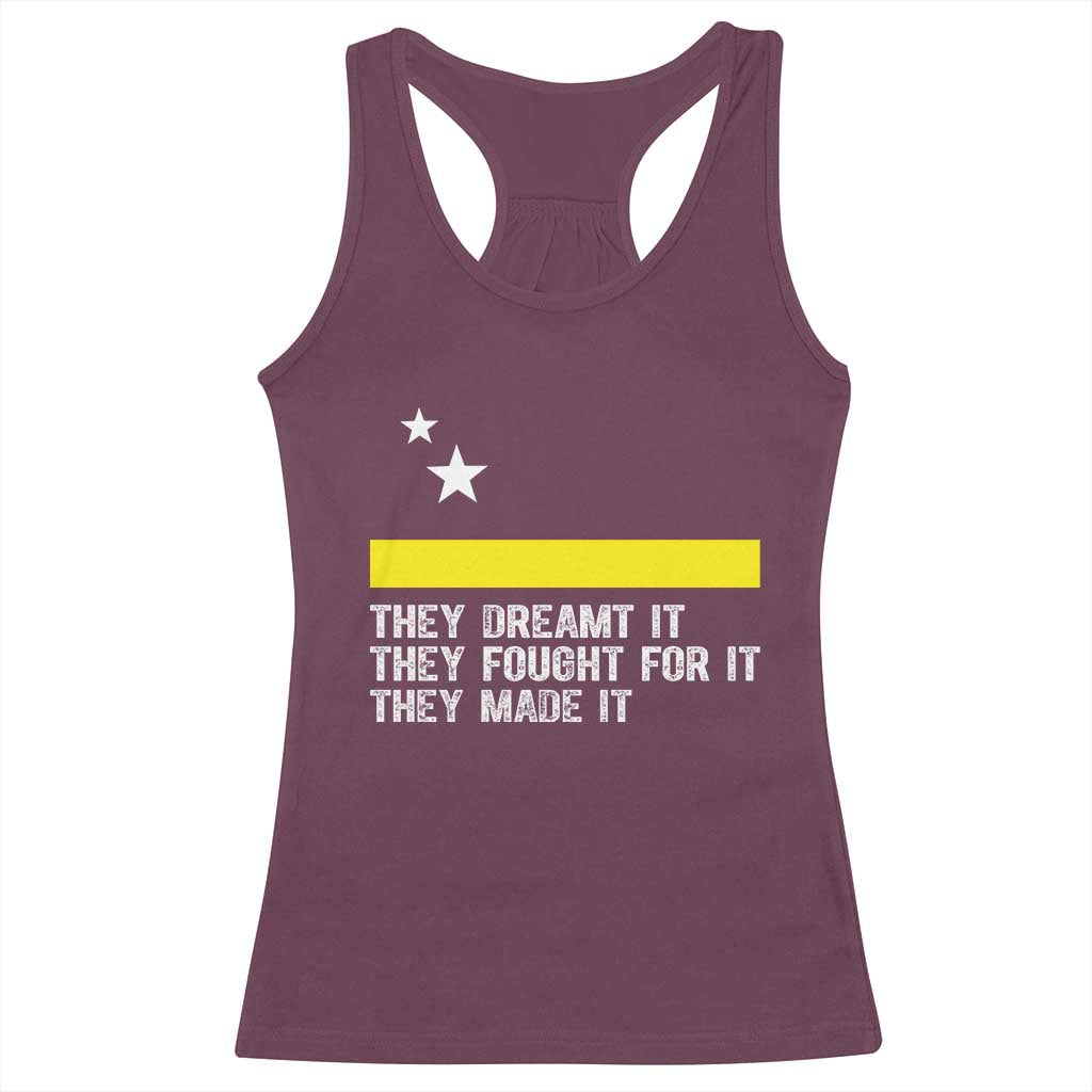 Curaçao Flag History Pride Racerback Tank Top They Dreamt Fought Made It