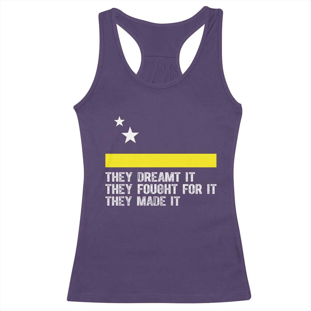 Curaçao Flag History Pride Racerback Tank Top They Dreamt Fought Made It