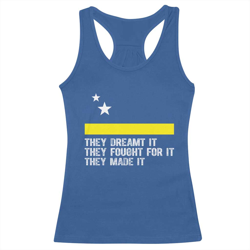 Curaçao Flag History Pride Racerback Tank Top They Dreamt Fought Made It