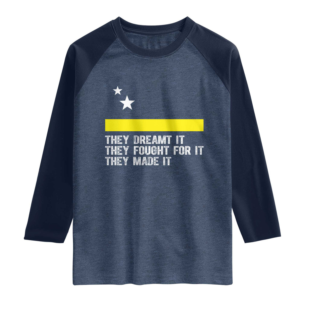 Curaçao Flag History Pride Raglan Shirt They Dreamt Fought Made It