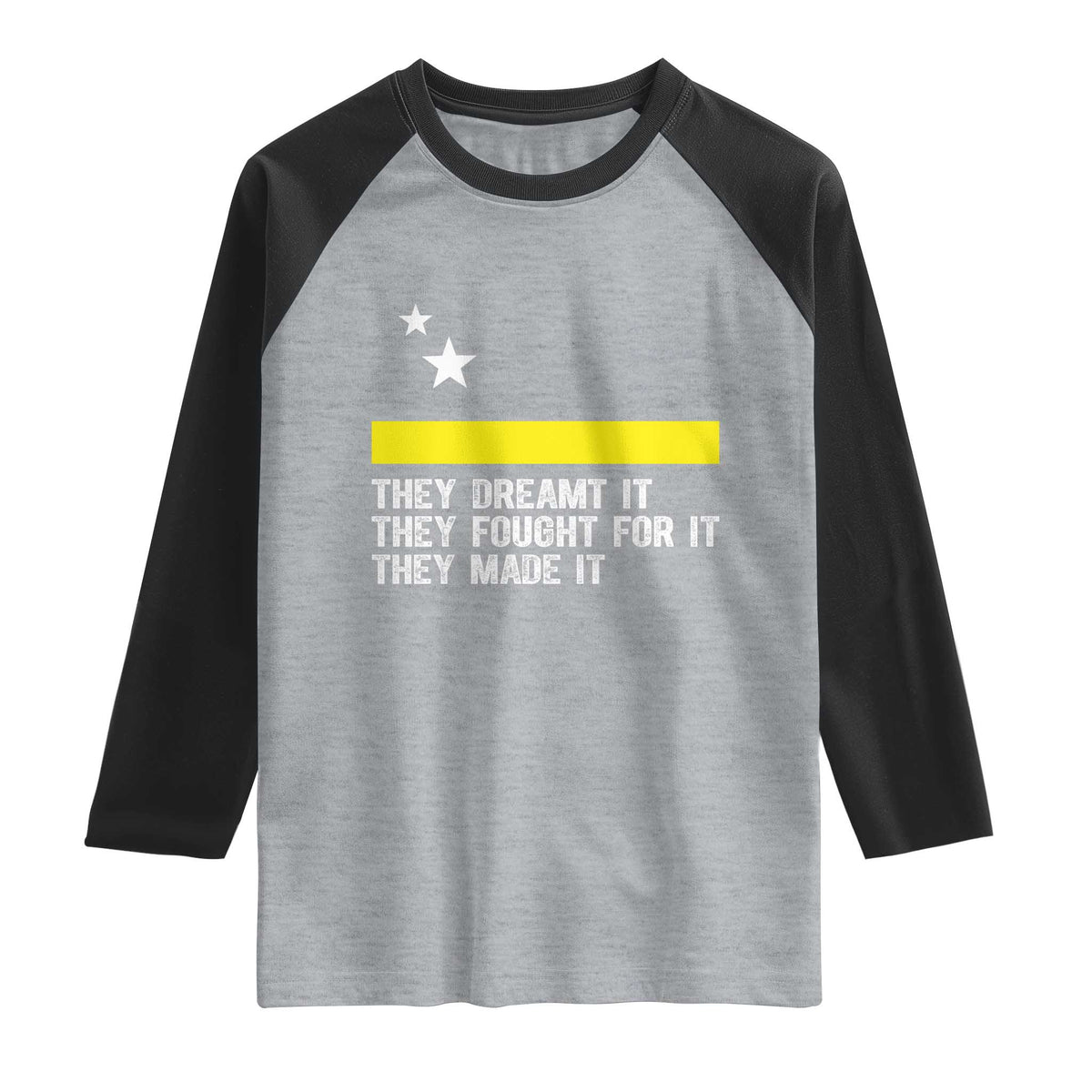 Curaçao Flag History Pride Raglan Shirt They Dreamt Fought Made It