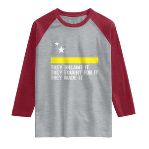 Curaçao Flag History Pride Raglan Shirt They Dreamt Fought Made It