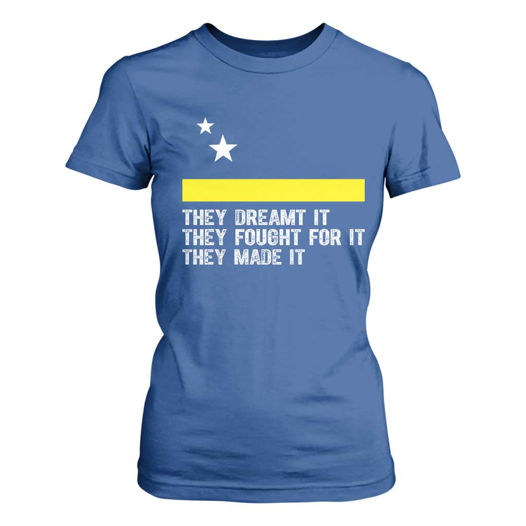Curaçao Flag History Pride T Shirt For Women They Dreamt Fought Made It