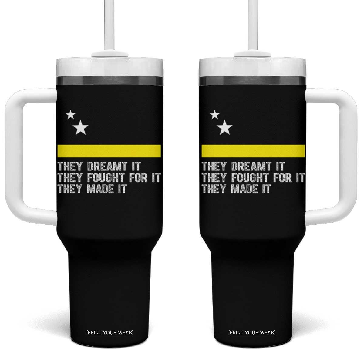 Curaçao Flag History Pride Tumbler With Handle They Dreamt Fought Made It