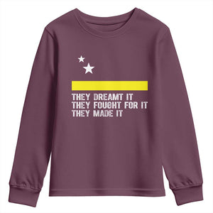 Curaçao Flag History Pride Youth Sweatshirt They Dreamt Fought Made It