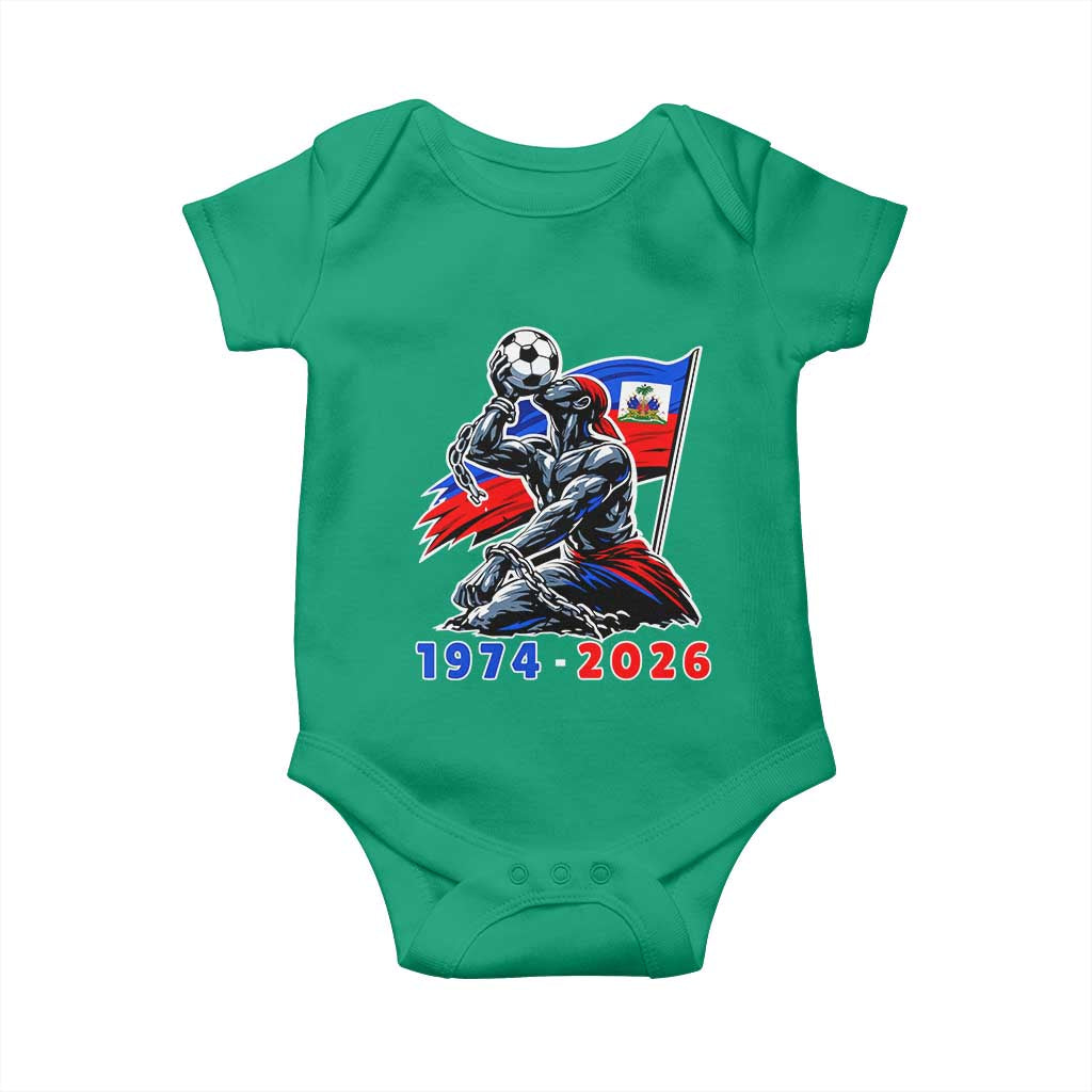Haiti Soccer Tournament History 1974 to 2026 Baby Onesie Powerful Haitian Broken Chains National Flag Football Fans