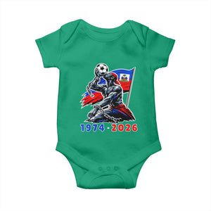 Haiti Soccer Tournament History 1974 to 2026 Baby Onesie Powerful Haitian Broken Chains National Flag Football Fans
