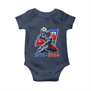 Haiti Soccer Tournament History 1974 to 2026 Baby Onesie Powerful Haitian Broken Chains National Flag Football Fans