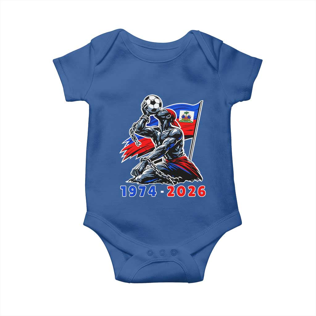 Haiti Soccer Tournament History 1974 to 2026 Baby Onesie Powerful Haitian Broken Chains National Flag Football Fans