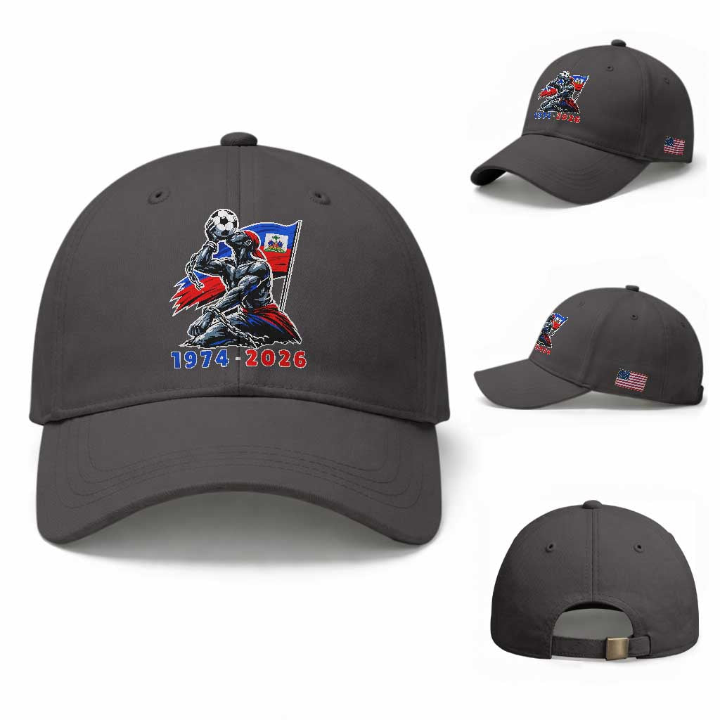 Haiti Soccer Tournament History 1974 to 2026 Baseball Cap Powerful Haitian Broken Chains National Flag Football Fans